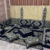 U Shaped Majlis Sofa Floor Seating Set - Navy - Image 2