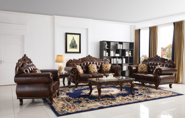 ELEGANT AND CLASSIC STYLE IN A DARK BROWN PU FABRIC